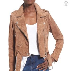 Blank NYC Suede Moto Jacket in Coffee Bean
